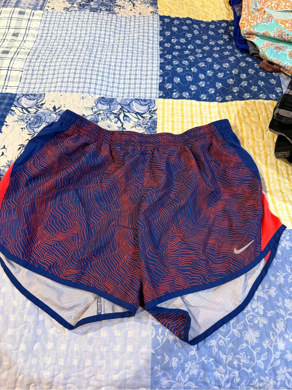 Nike Women’s Navy & Red Athletic Running Shorts